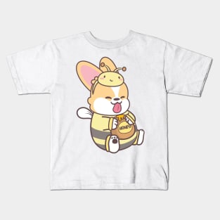 Corgi Honey Bee Kids T-Shirt